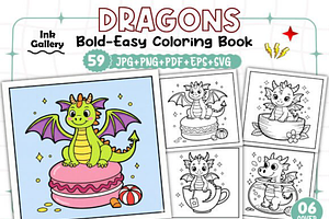 Dragons Coloring Book KDP, an Animal Illustration by Ink Gallery