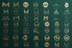 Letter M Logo Bundle MM Monogram Set