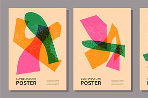 Set Of 15 Posters Riso Effect