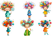 Quirky Christmas Girl Clipart, an Illustration by DreamArtGraphic (Thumbnail 4 of 5)