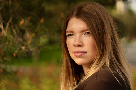 Close-up portrait of young woman