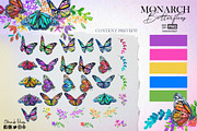 Monarch Butterflies watercolor clips, a Decorative Illustration by CpandoShop (Thumbnail 2 of 5)