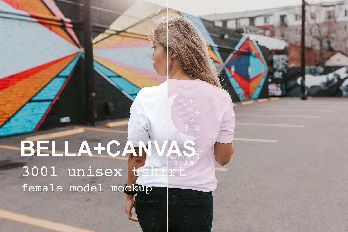 The Women's Bella Canvas 3001 Bundle, a Shirt Mockup by Moonlit Mocks