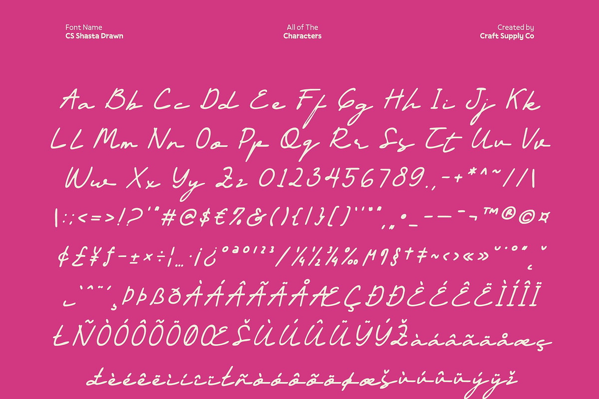 CS Shasta Drawn, a Script Font by Craft Supply Co. (Photo 8 of 8)