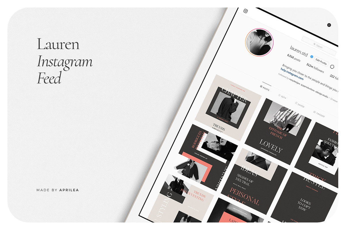 LAUREN Instagram Feed, a Social Media Template by Aprilea (Photo 6 of 7)