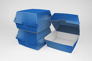 Burger Box Mockup, a Cups & Container Mockup by Qaleb Studio