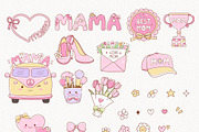 Retro Mother's Day Clipart, Girly, a Seasonal Illustration by TitaLivingArt (Thumbnail 3 of 9)