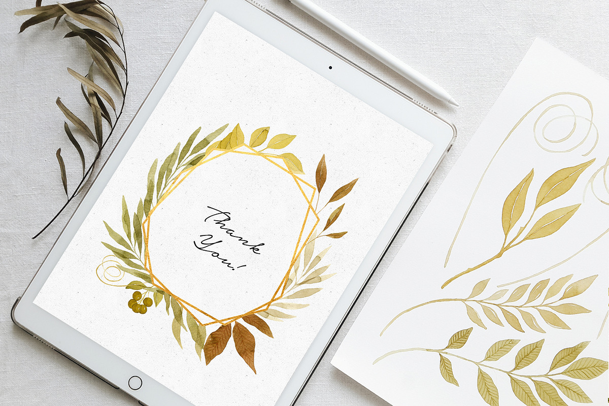 Watercolor Autumn Leaves Bundle, an Illustration by Helga Wigandt (Photo 4 of 18)