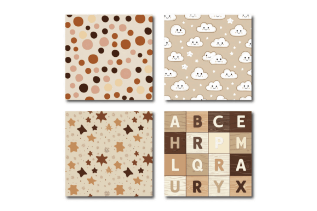 Neutral Newborn Baby Nursery Papers, a Pattern Graphic by Dizzy Art Studio (Photo 3 of 3)