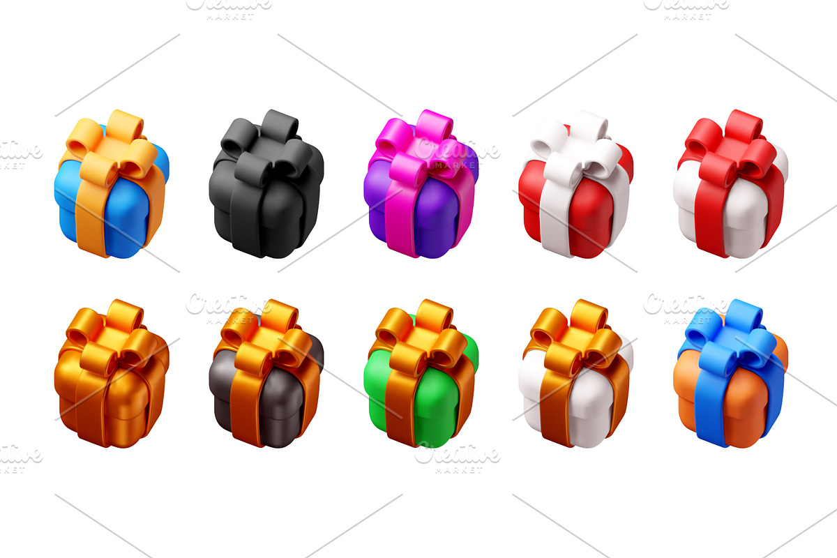Collection of 3d rendering gift, an Object Illustration by Abscent