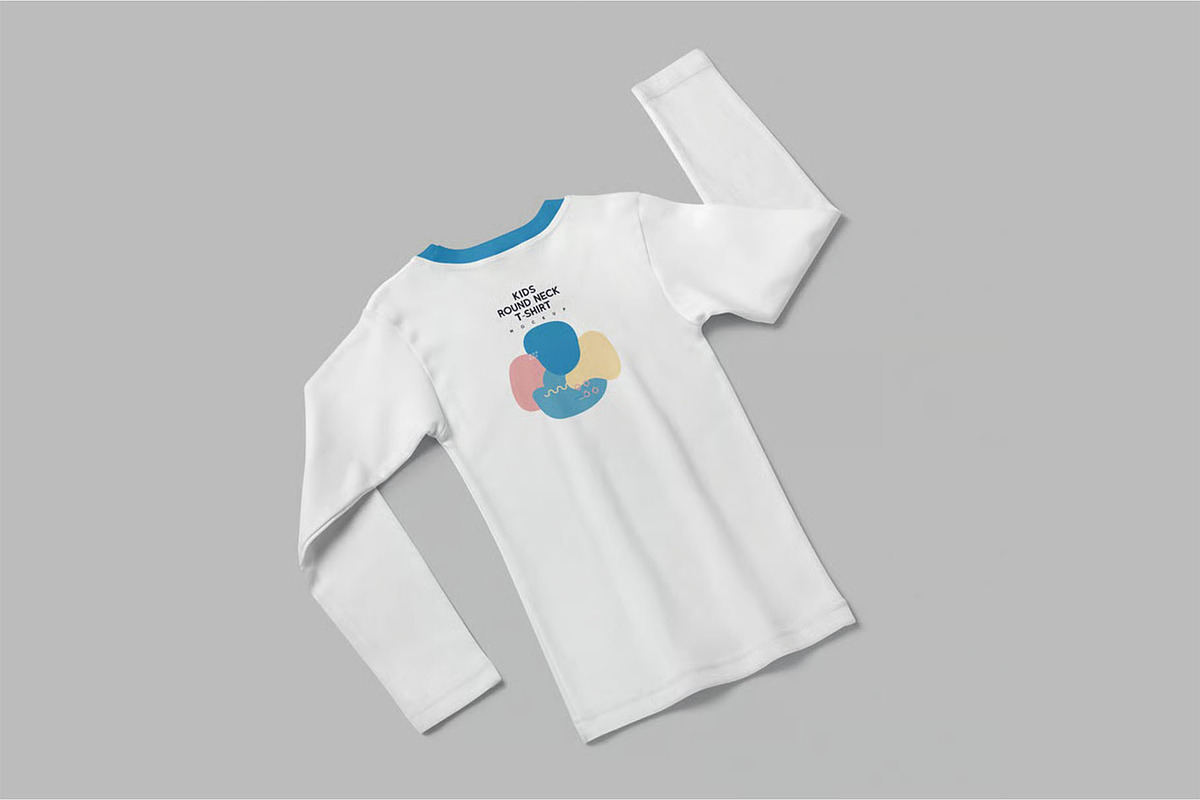 Kids Full Sleeve Tshirt Mockups, a Shirt Mockup by megostudi0 (Photo 4 of 7)