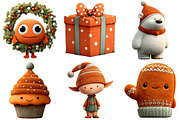 Cute Cartoon-Christmas Clipart, an Illustration by Craft Nest (Thumbnail 7 of 10)