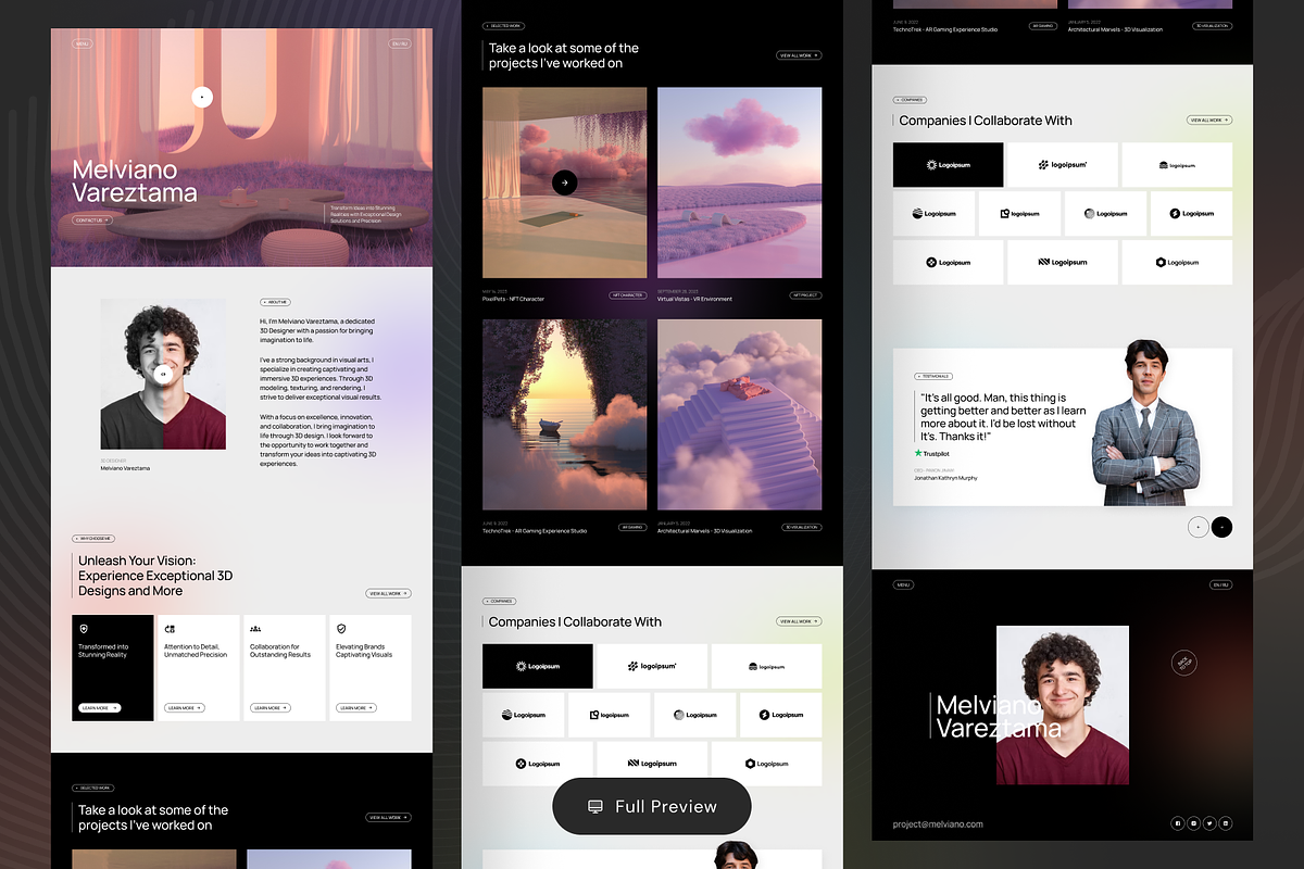 Personal Portfolio - Landing Page, an UI Kit Template by andrisetiawannn (Photo 3 of 6)