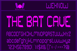 The Bat Cave font, a Font by weknow
