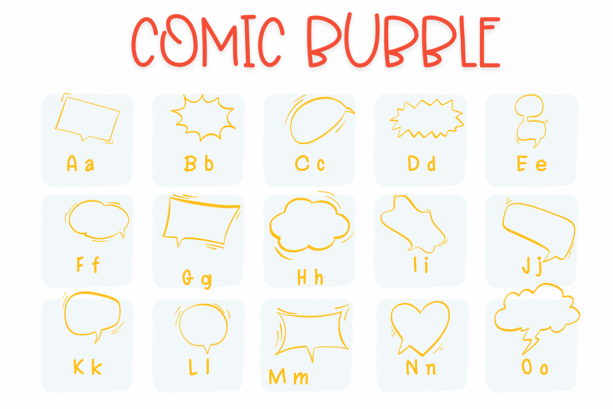 Comic Bubble |Symbols Fonts, a Symbol Font by Sirinart (Photo 2 of 7)