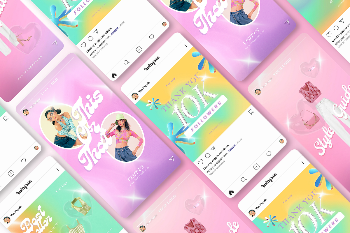 Y2K You Poppin Instagram | CANVA PS, a Social Media Template by Hydric Design (Photo 6 of 6)