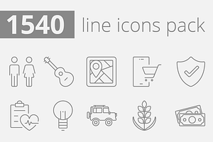 1540 Vector Line Icons Pack.