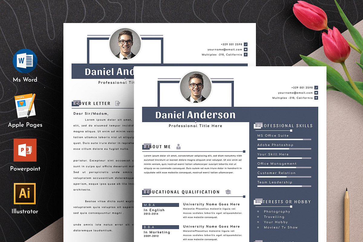 Resume Cv Template Word Apple Pages, a Resume Template by Tbunny (Photo 1 of 6)