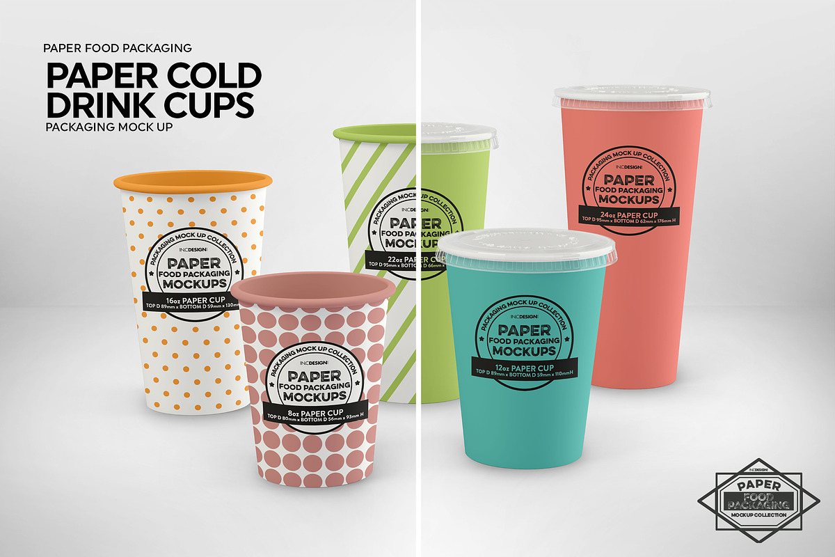 Paper Drink Cups Packaging Mockup, a Cups & Container Mockup by INCDesign (Photo 4 of 17)