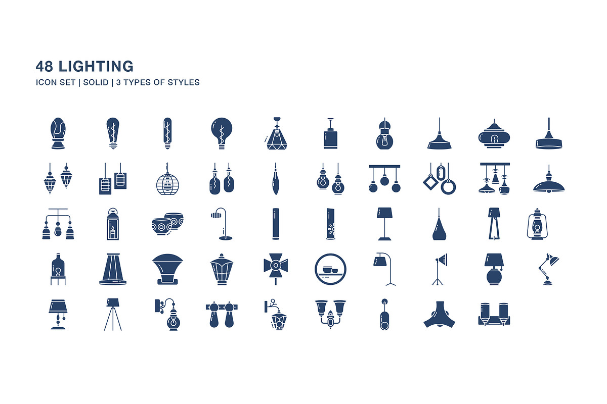 Lighting and electric bulb icon set, an Icon by Icongeek26 (Photo 4 of 4)