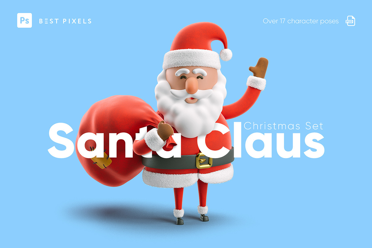 Santa Claus. Christmas Set., a Decorative Illustration by Best Pixels™ (Photo 1 of 8)