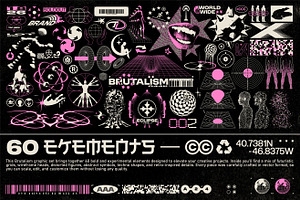 BRUTALISM ICON SET 60 ELEMENT, an Object Graphic by BonkiStudio