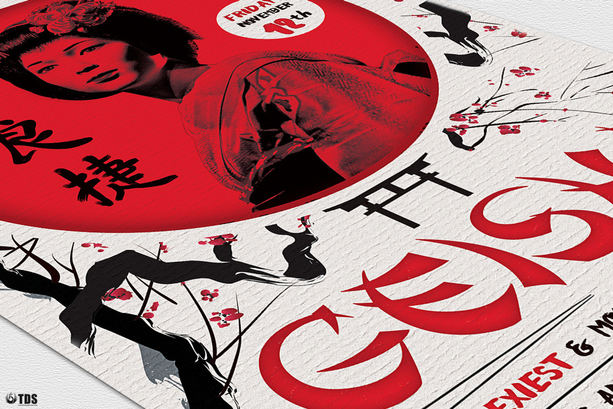 Geisha Night Flyer Template V4, a Flyer Template by ThatsDesignArt (Photo 6 of 7)
