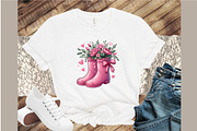 Pink Boots with Summer Flowers PNG, an Illustration by Sublimation Artist (Thumbnail 4 of 6)