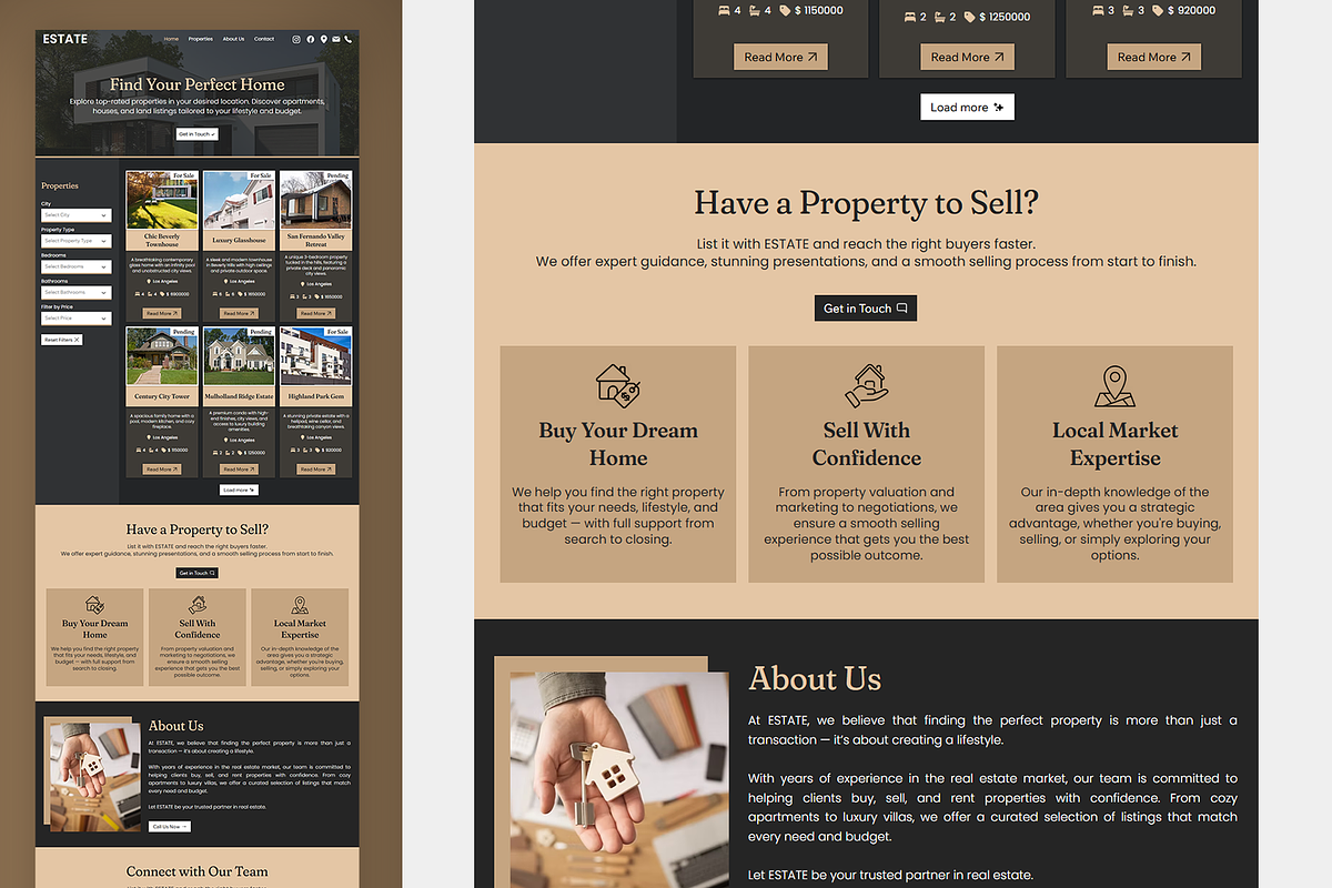 Real Estate Agency Website preview 2