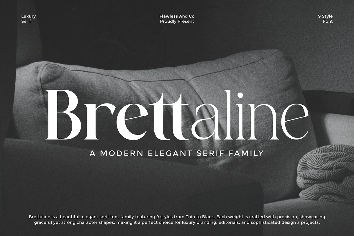 Brettaline - Family Serif Font, a Serif Font by Flawless And Co (Photo 1 of 10)