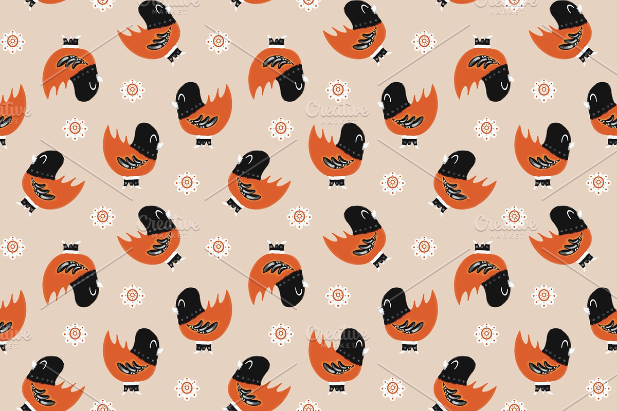 Folk Art Birds Hand Drawn Pattern, a Pattern Graphic by PPEthnicDecorPattern (Photo 1 of 7)