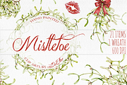 Mistletoe Watercolor Illustration, a Decorative Illustration by DioFlow (Thumbnail 1 of 5)