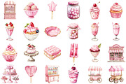 Watercolor Ice Cream Cart Clipart, a Seasonal Illustration by designcity5 (Thumbnail 2 of 5)