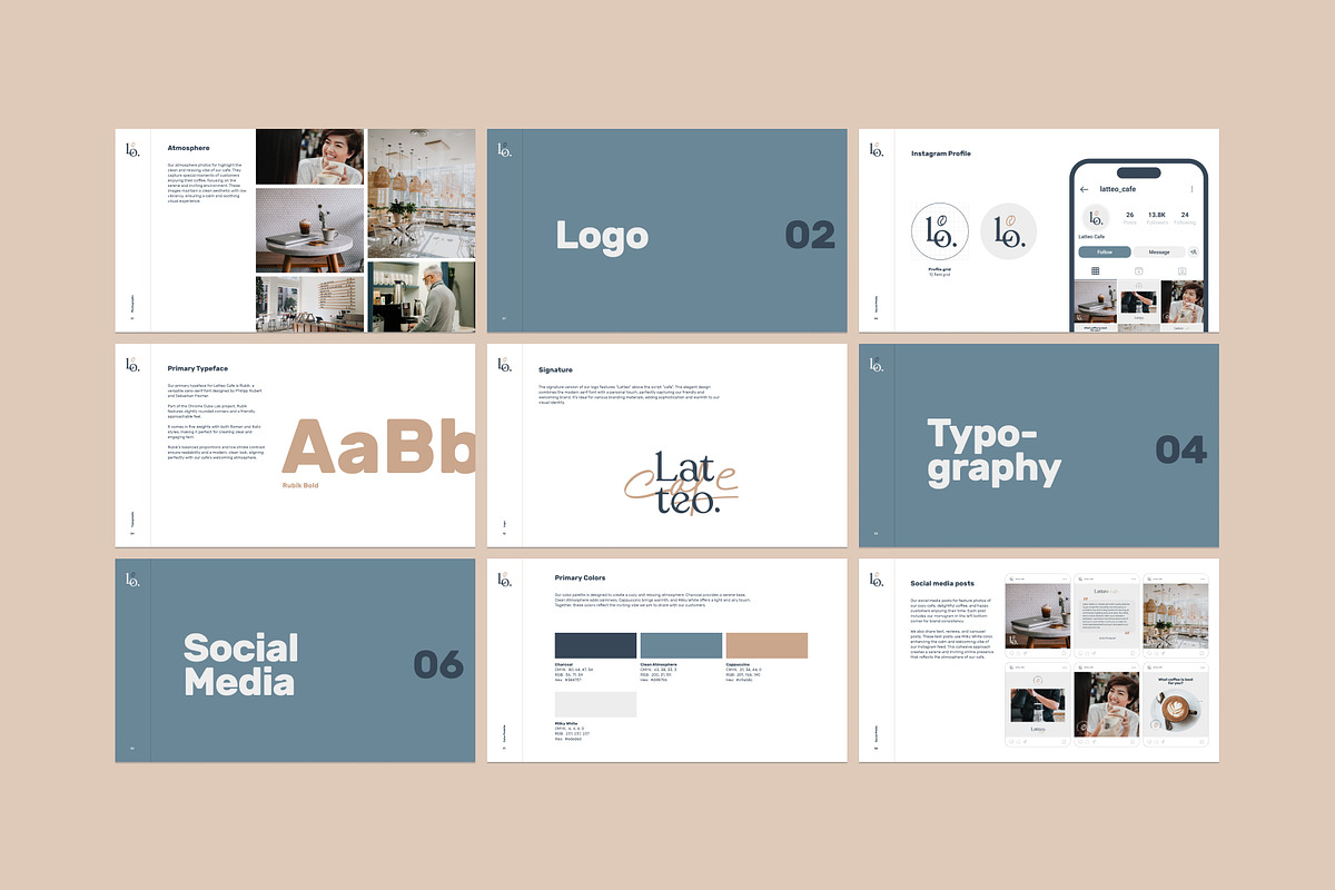 Latteo - Brand Guidelines Template, a Branding & Logo Template by Hamdi Designs (Photo 7 of 10)