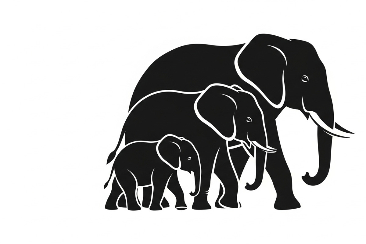 elephant family silhouette design, an Illustration by Amazin_art (Photo 39 of 51)