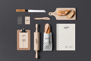 Bakery Branding Mock-up, an Advertising Mockup by Yogurt86