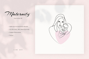 Maternity 6. Line Art Illustration