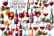 Christmas Red Wine Clipart, an Illustration by Daily.Designs (Thumbnail 1 of 5)