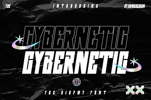CYBERNETIC futuristic Y2k Cyberpunk, a Sans Serif Font by dansdesign