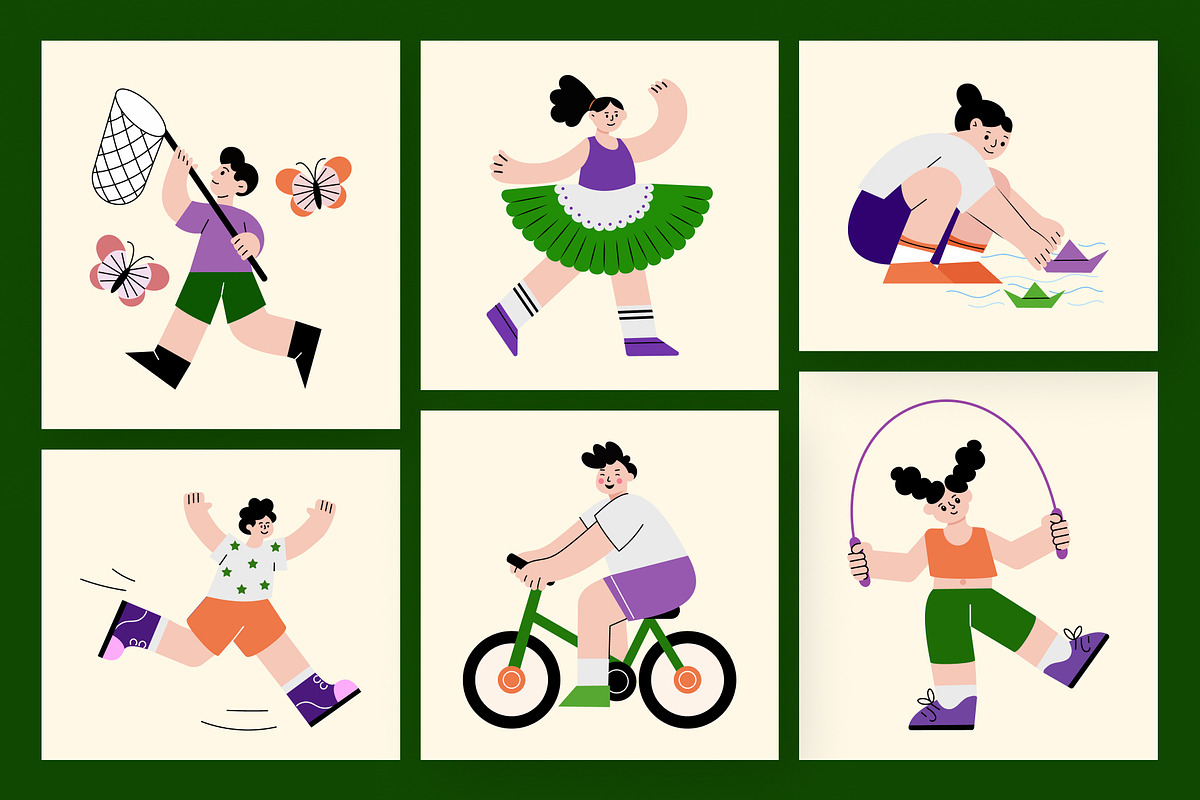 Childhood Illustration Art Set, a Person Illustration by Brickclay (Photo 6 of 9)