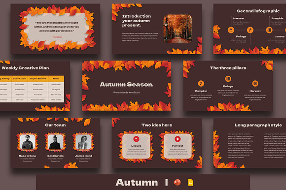 Autumn Presentation Template preview 6