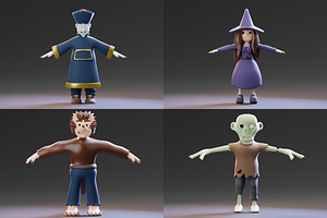 Halloween 3D Character Pack 04, a Characters & Person 3D Model by Dudukbersama