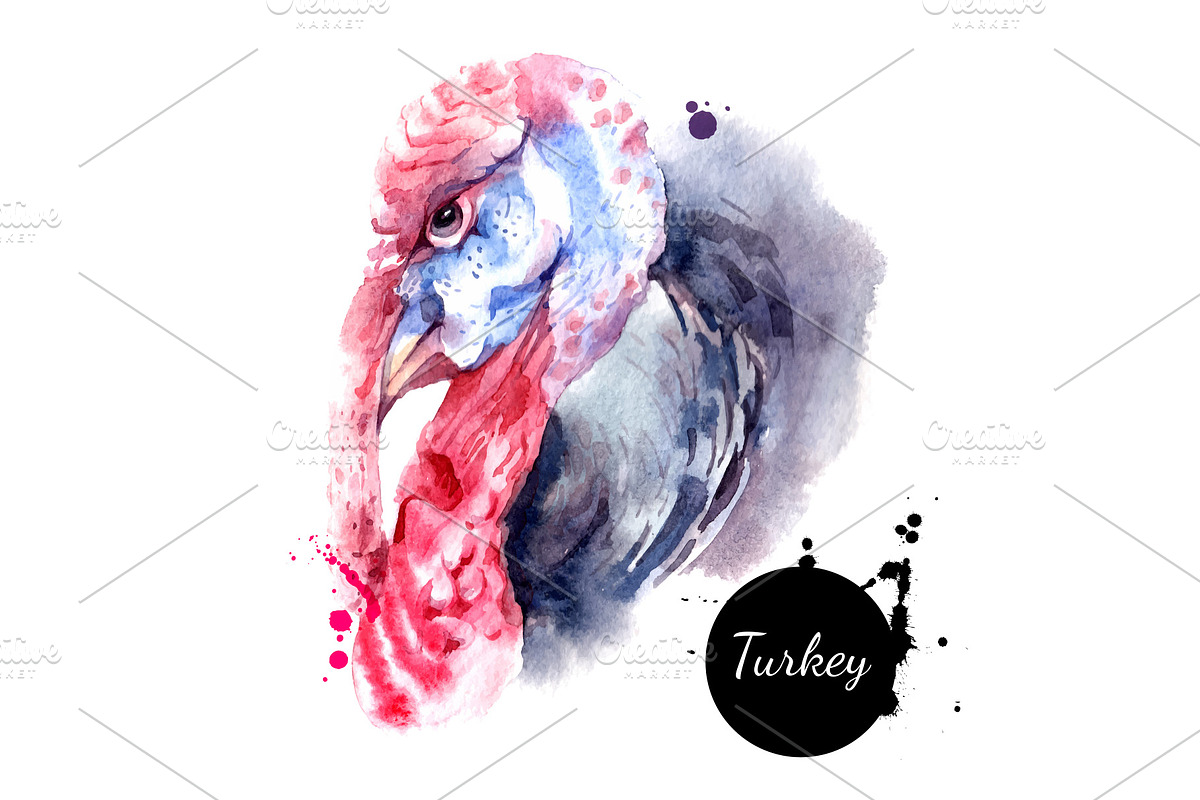 Watercolor Farm Animal Vector Set, an Animal Illustration by Elena Pimonova (Photo 3 of 4)
