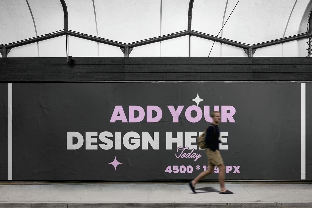 Sidewalk Billboard Mockup Template, an Advertising Mockup by GearShift (Photo 1 of 4)