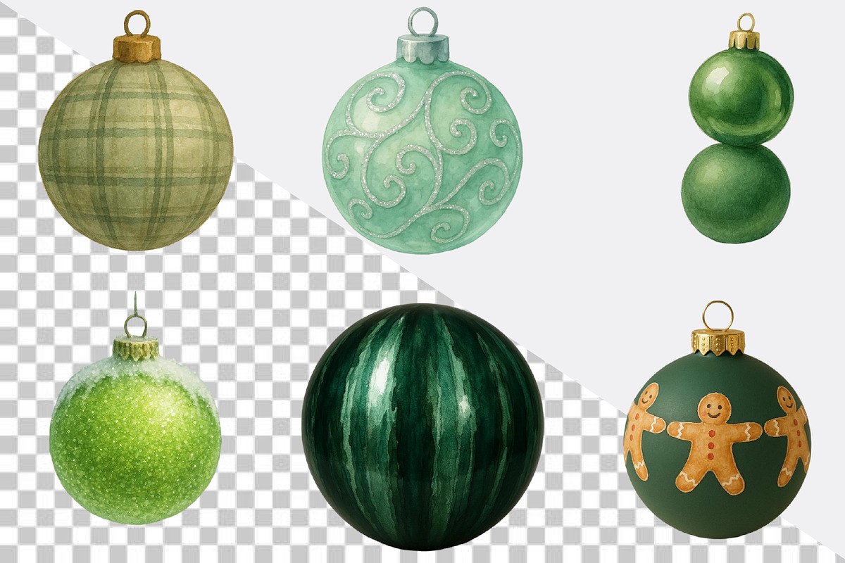 Green Christmas Balls Clipart Bundle, an Illustration by SVGArt (Photo 5 of 8)