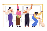 Passengers in subway train set, a Transportation Illustration by Good Studio (Thumbnail 3 of 5)