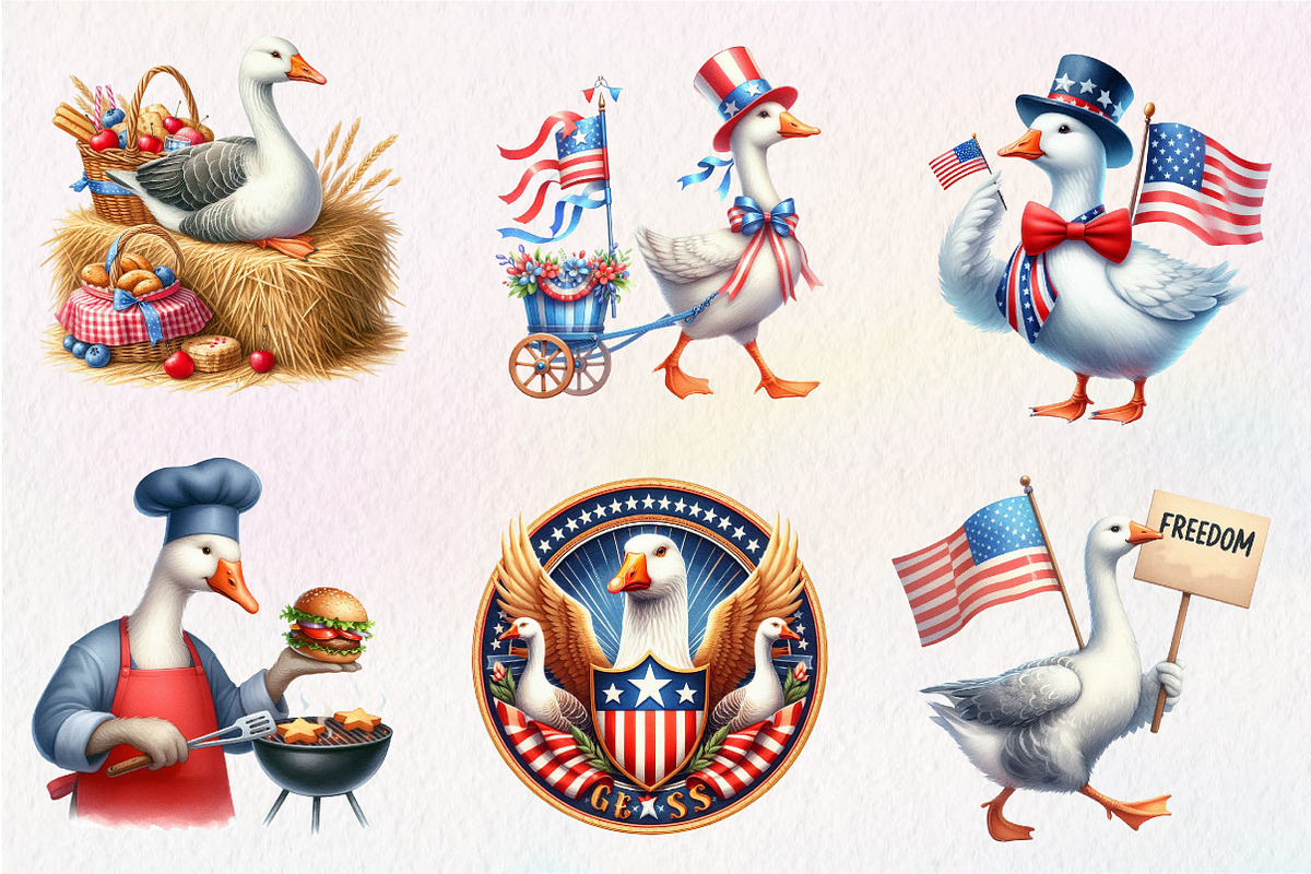 4th of July Goose Sublimation, an Illustration by CreationArt (Photo 4 of 5)