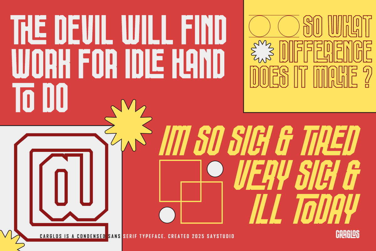 Carglos - Condensed Sans Serif Font, a Sans Serif Font by Say Studio (Photo 10 of 13)