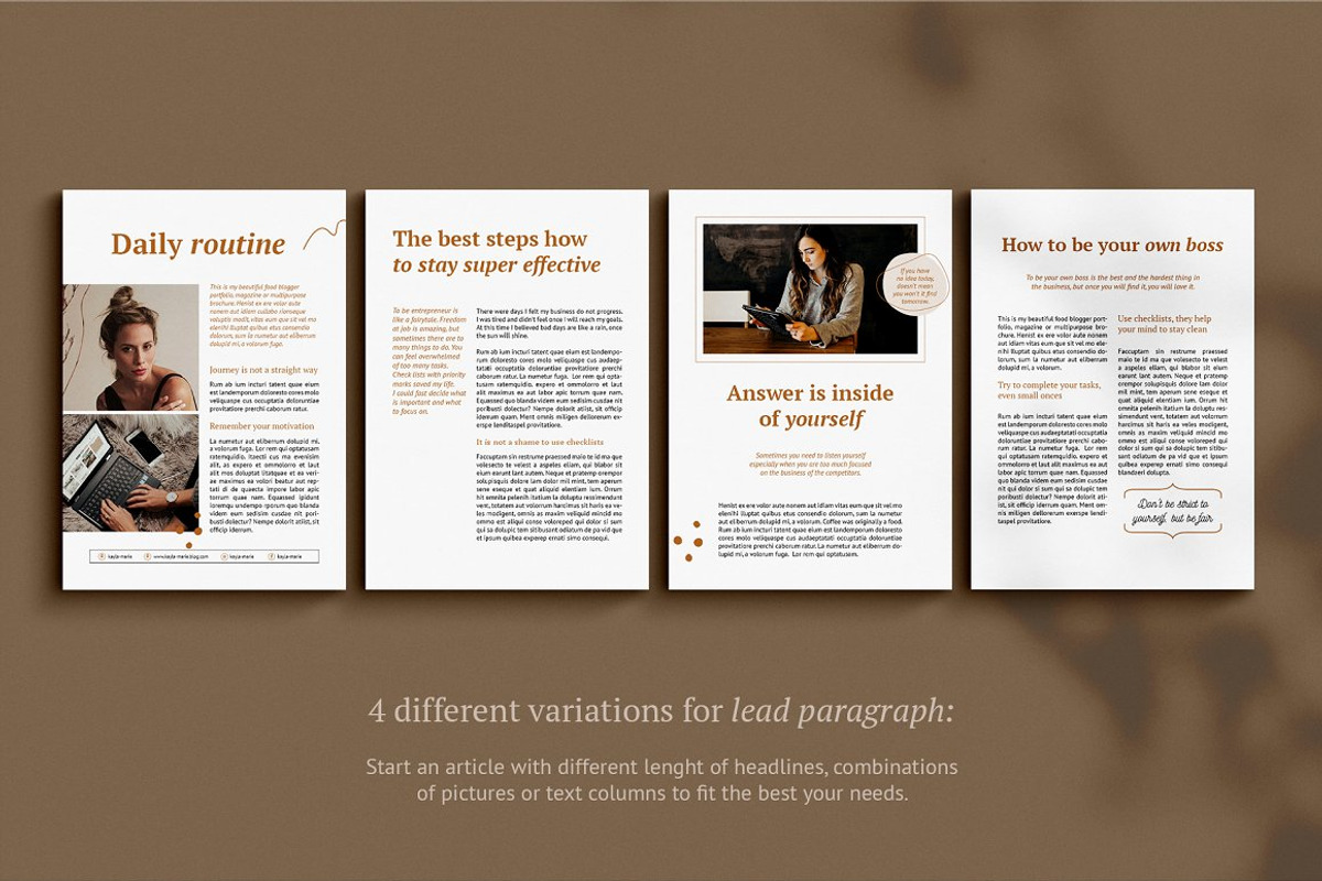 eBook / CANVA, INDD / Kayla, a Magazine Template by Mirazz (Photo 11 of 17)