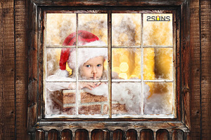 Christmas Window Photoshop Overlay